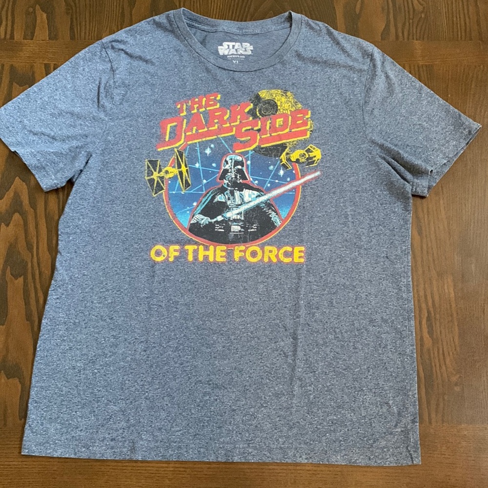 Vintage Star Wars XL The Dark Side of The Force T shirt heather blue